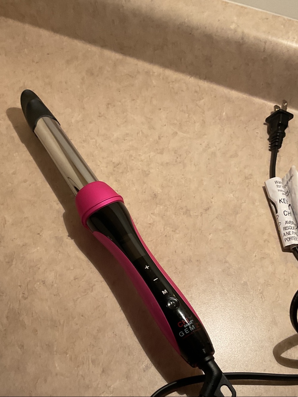 Chi Smart Ease Curl GemZ Pink Zirconium Titanium 1" Hair Styling Iron